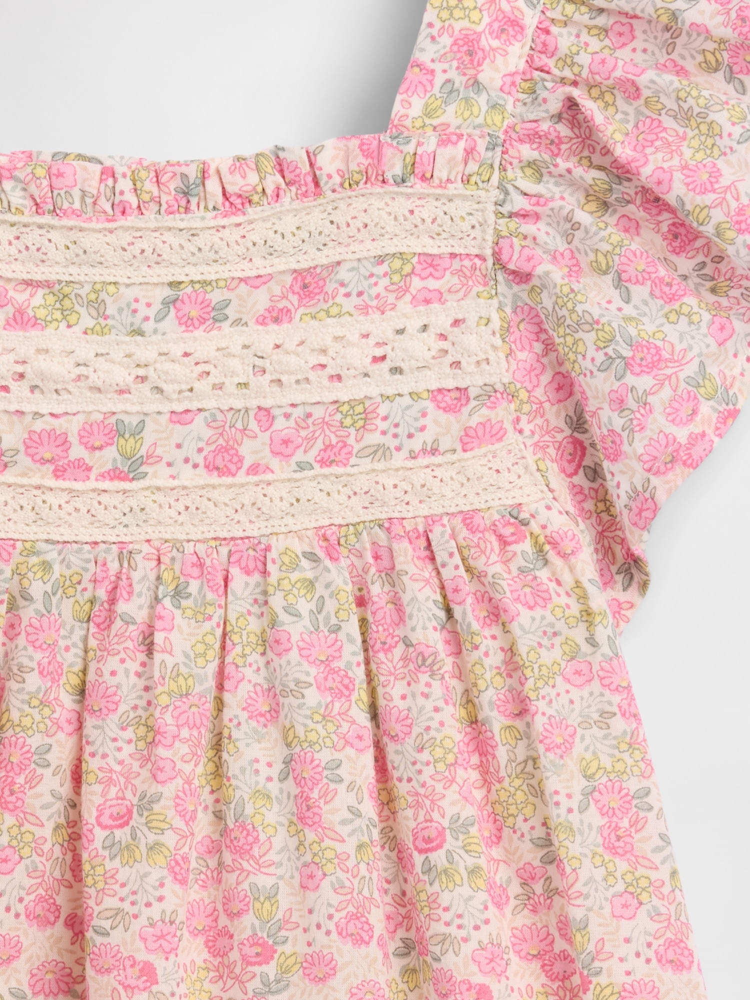 Vestido de Bebé com Estampado e Manga em Balão Multicolor-4
