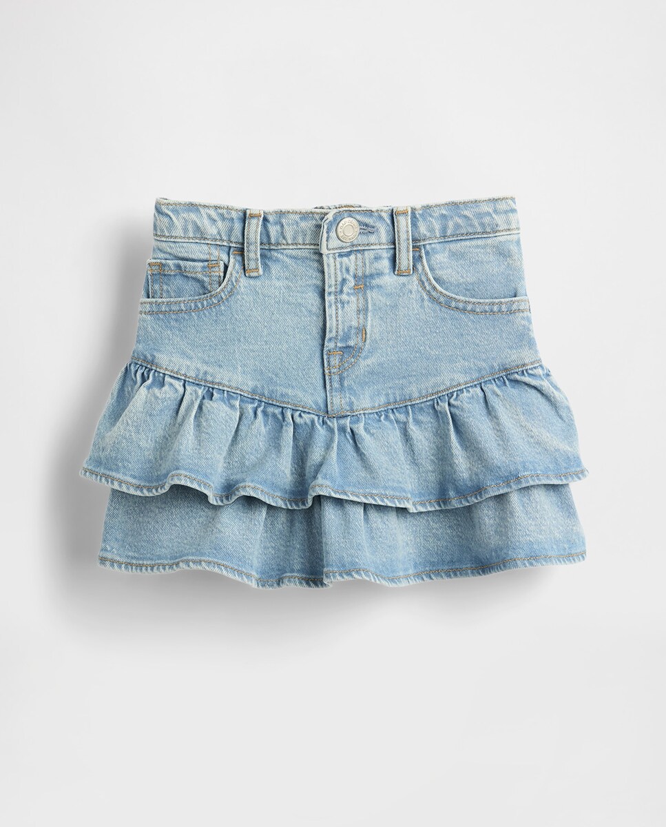 Saia de Ganga de Bebé com Folhos Azul-2