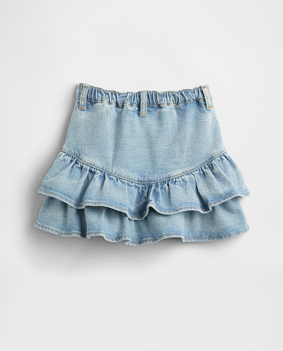 Saia de Ganga de Bebé com Folhos Azul-3