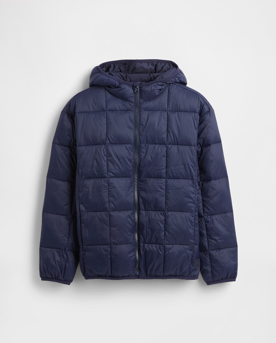 Parka acolchoada com capuz Azul-marinho-2