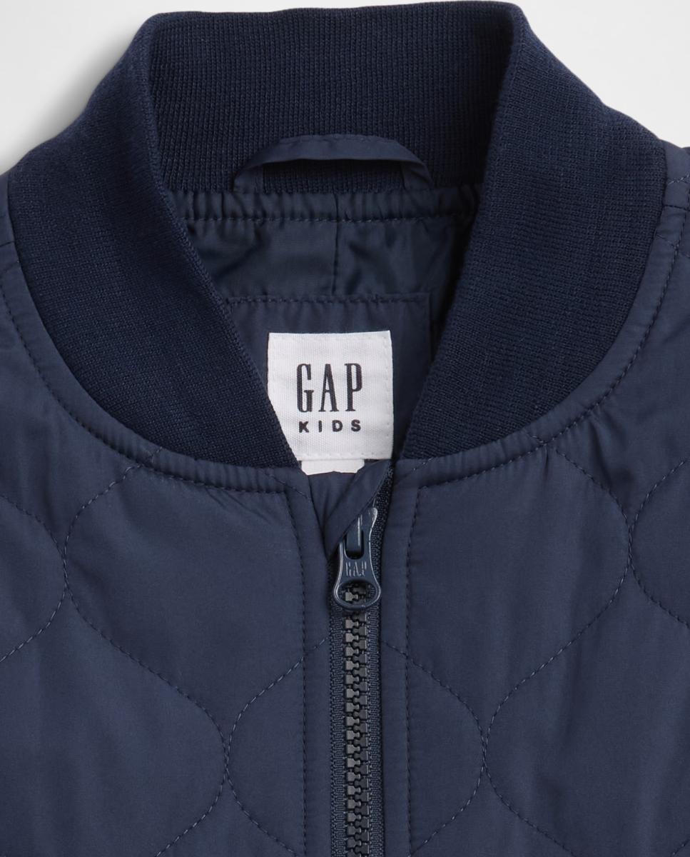 Casaco Tipo Blusão Bomber Acolchoado Liso Gap Azul-3
