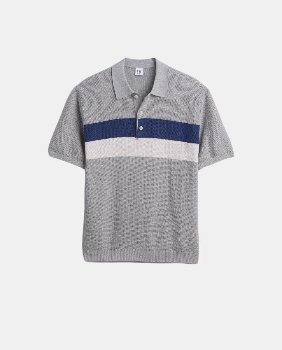 Polo Básico Relaxed Fit Gap Cinzento-2
