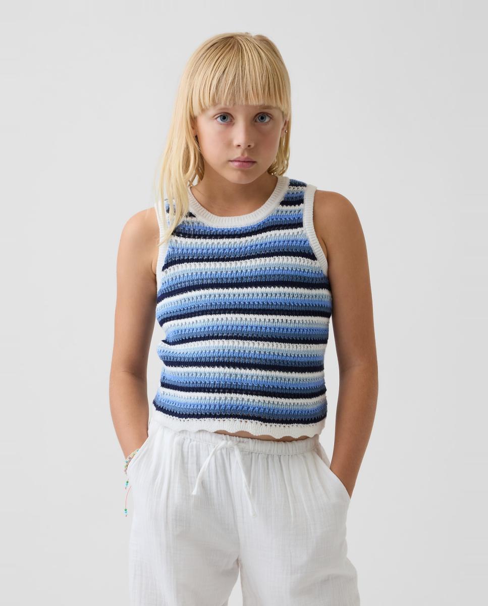 Imagem 0 de T-shirt sem Mangas em Tecido de Crochet
