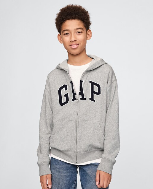 Imagem 0 de Sweatshirt com Capuz e Fecho de Correr com Logótipo à Frente e Bolso Canguru