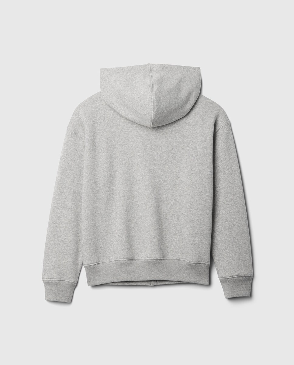 Sweatshirt Infantil com Capuz e Fecho de Correr Cinzento-2