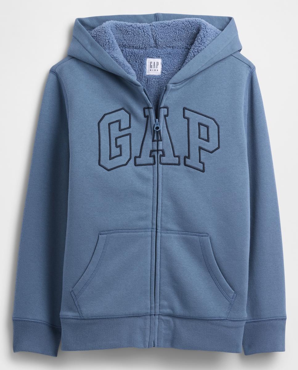 Imagen 0 de Sudadera de niño con capucha con cremallera y forro de borrego