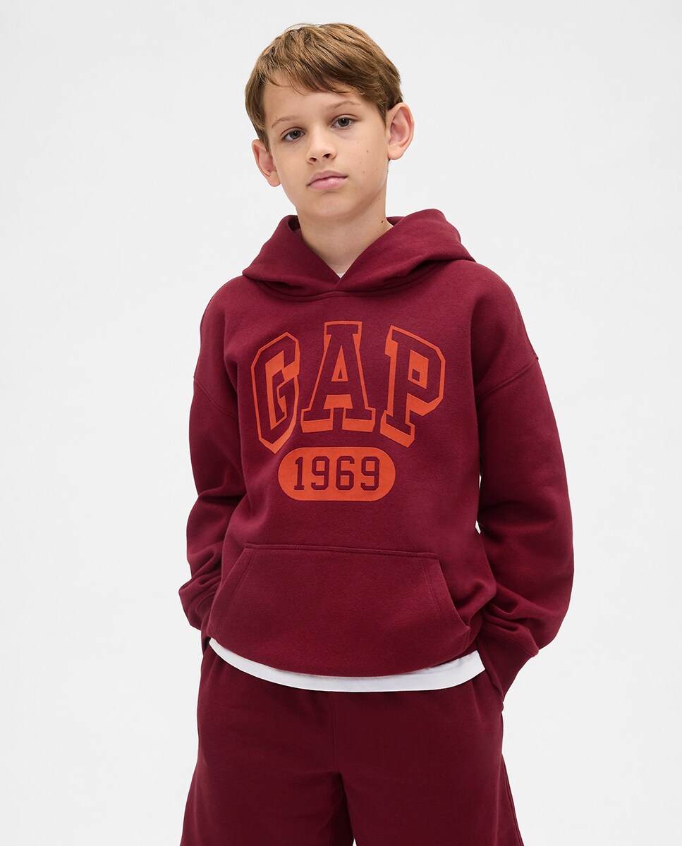 Sweatshirt com capuz Vermelho-3