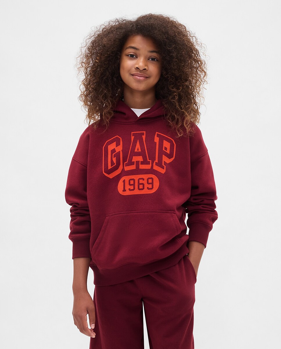 Sweatshirt com capuz Vermelho-4