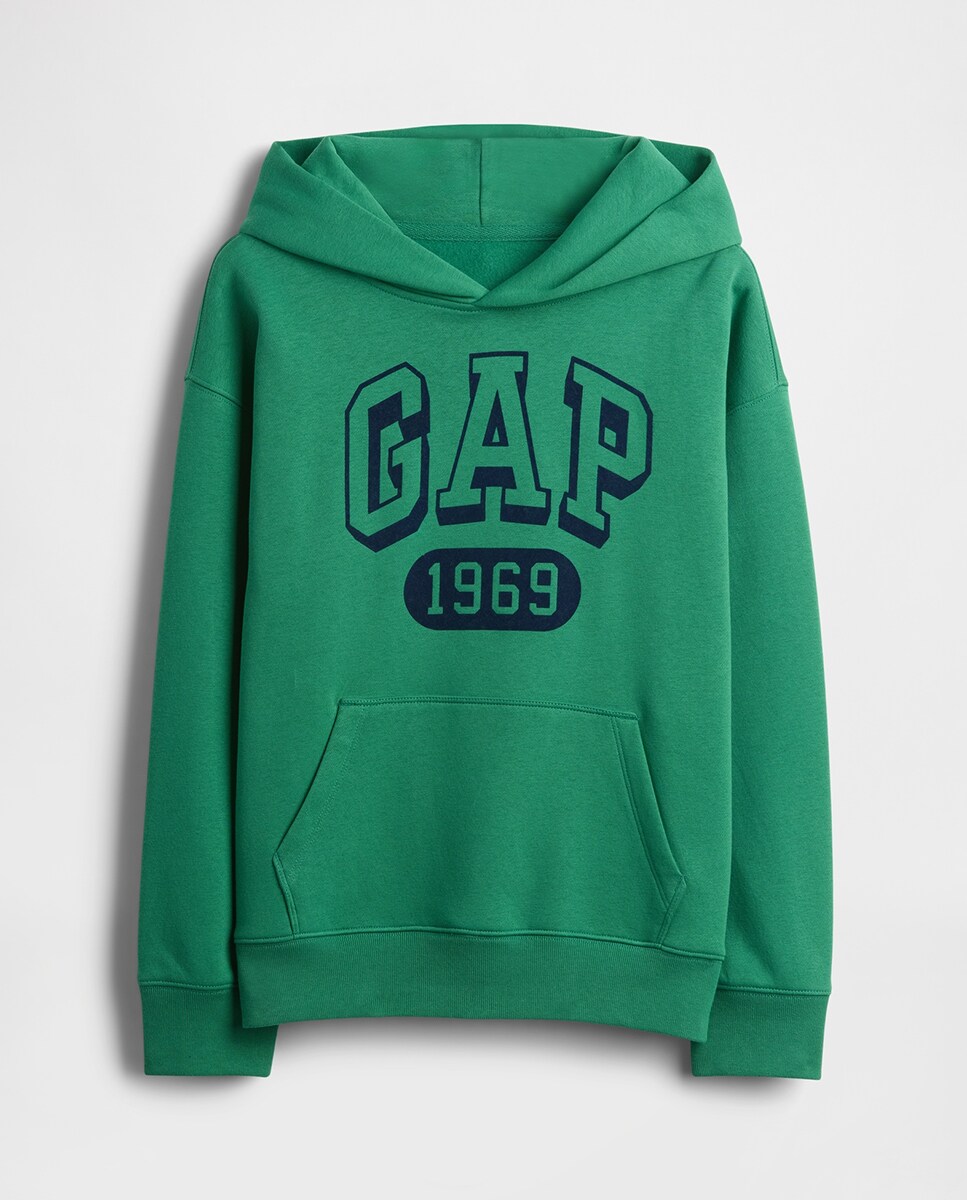 Sweatshirt com capuz Verde-3