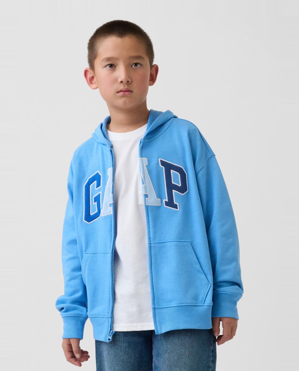 Imagem 0 de Sweatshirt de Felpa de Bebé com Capuz e Fecho de Correr com Logótipo