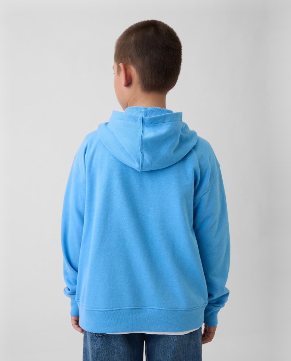 Sweatshirt de Felpa de Bebé com Capuz e Fecho de Correr com Logótipo Gap Azul-3