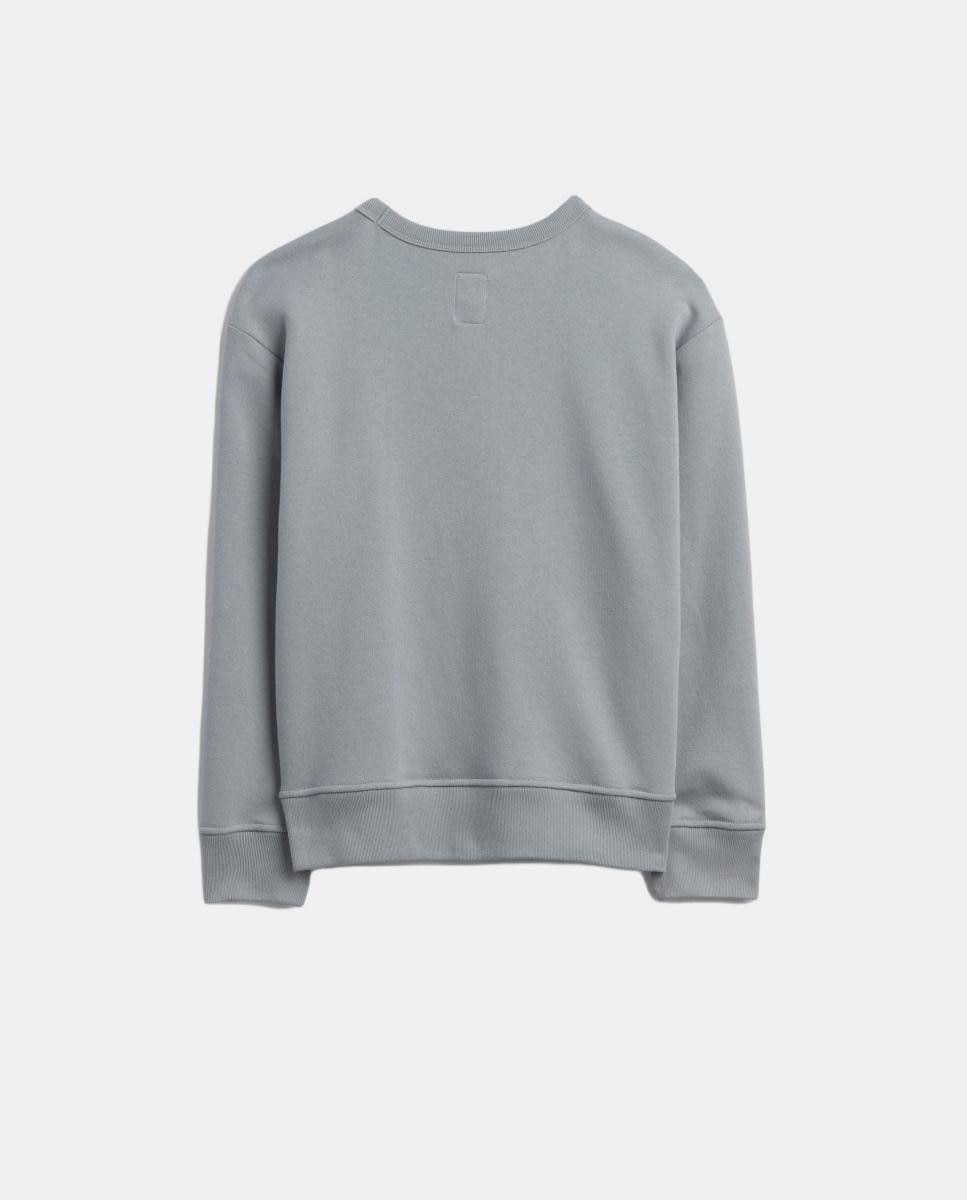 Sweatshirt com Decote Redondo e Estampado Cinzento-2