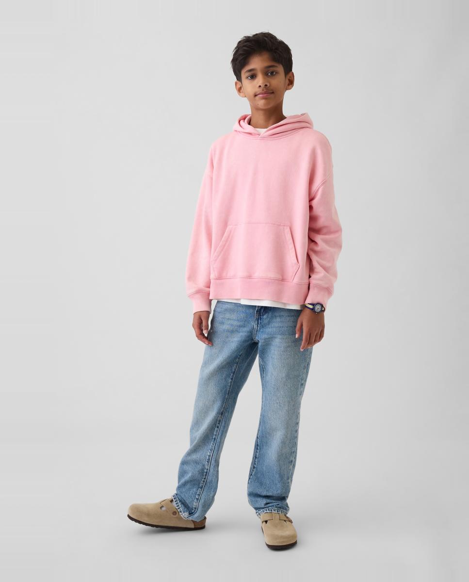 Sweatshirt Relaxed Fit com Capuz Gap Rosa-4