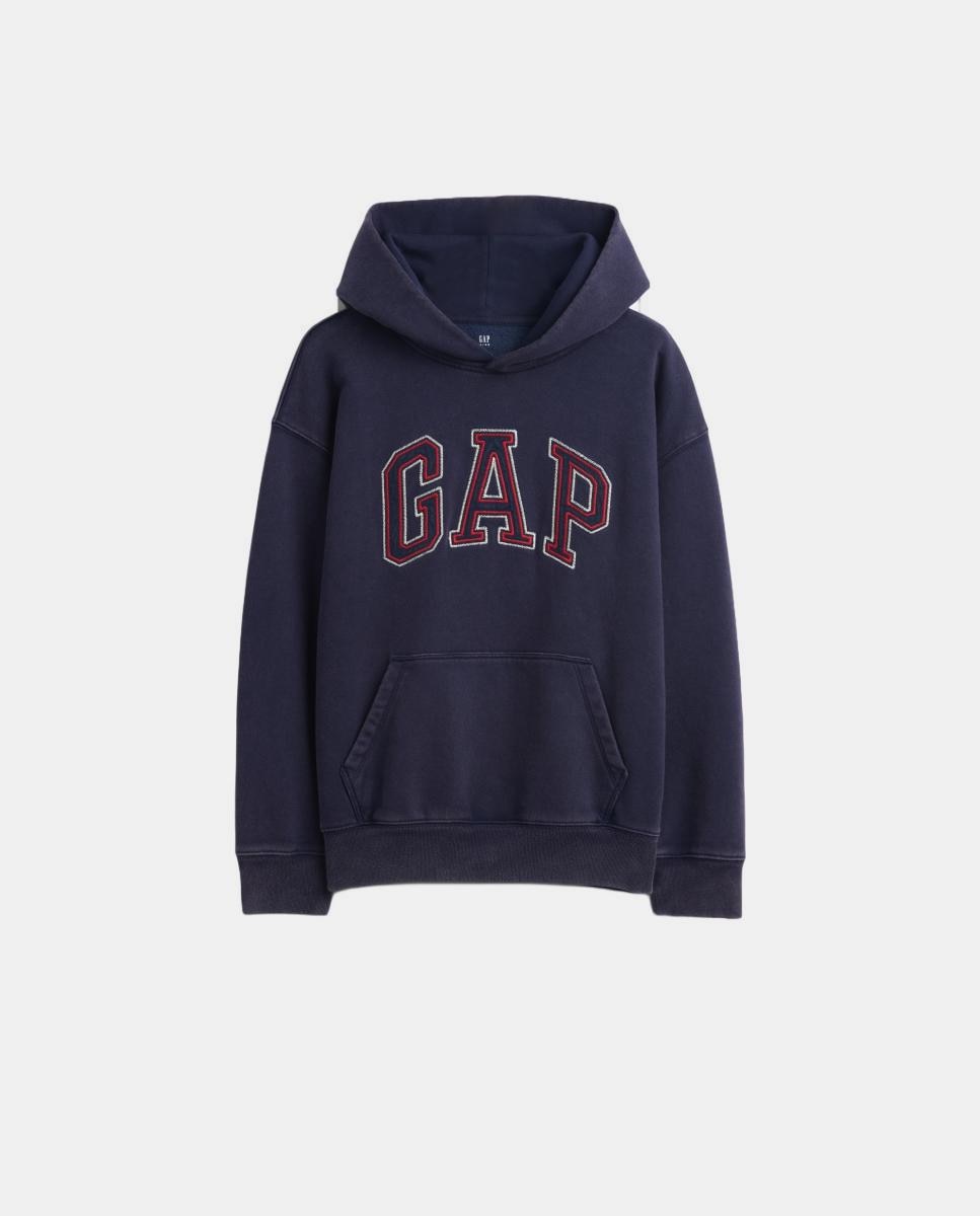 Sweatshirt de Felpa com Capuz e Logótipo à Frente Gap Azul-marinho-2