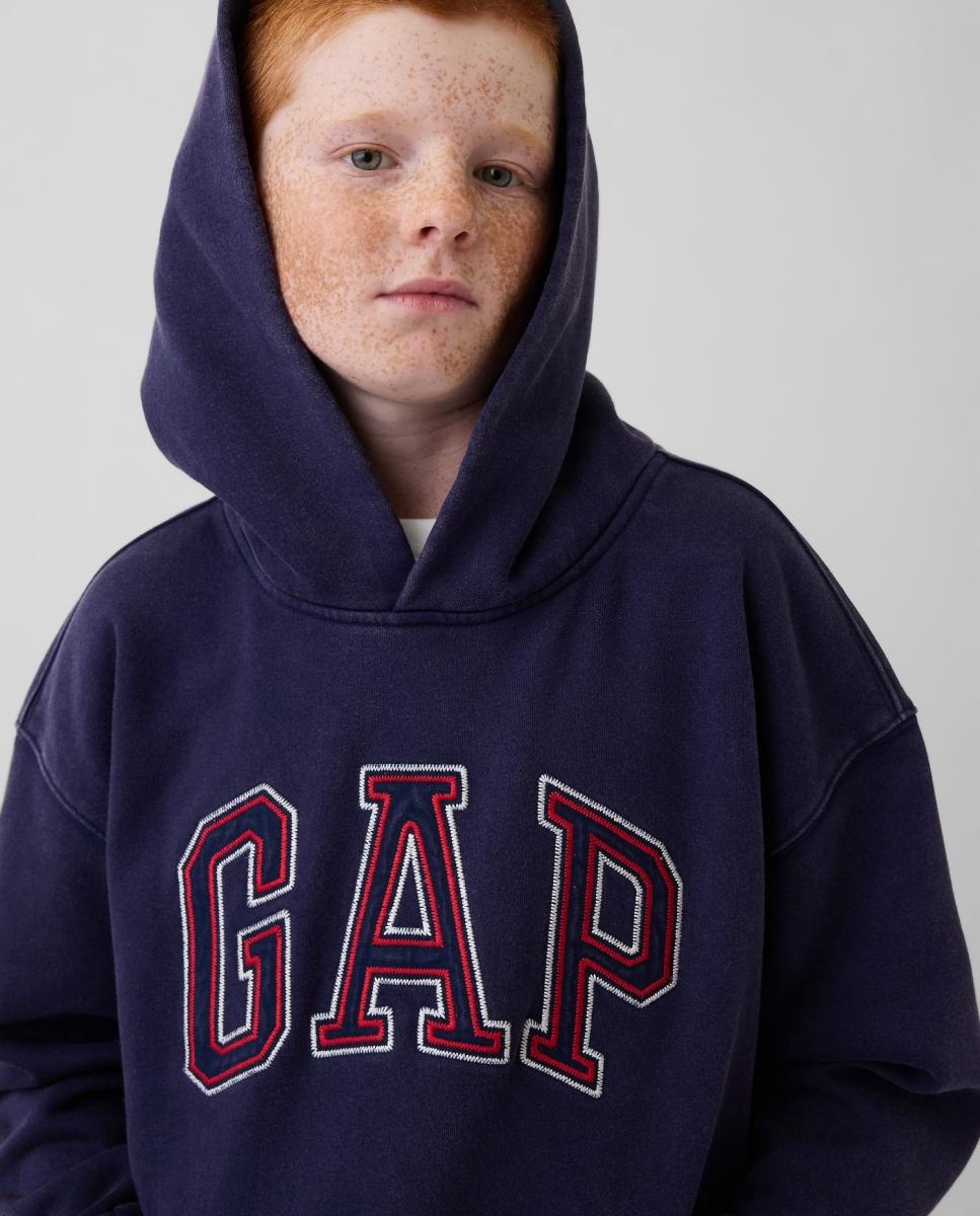 Sweatshirt de Felpa com Capuz e Logótipo à Frente Gap Azul-marinho-4
