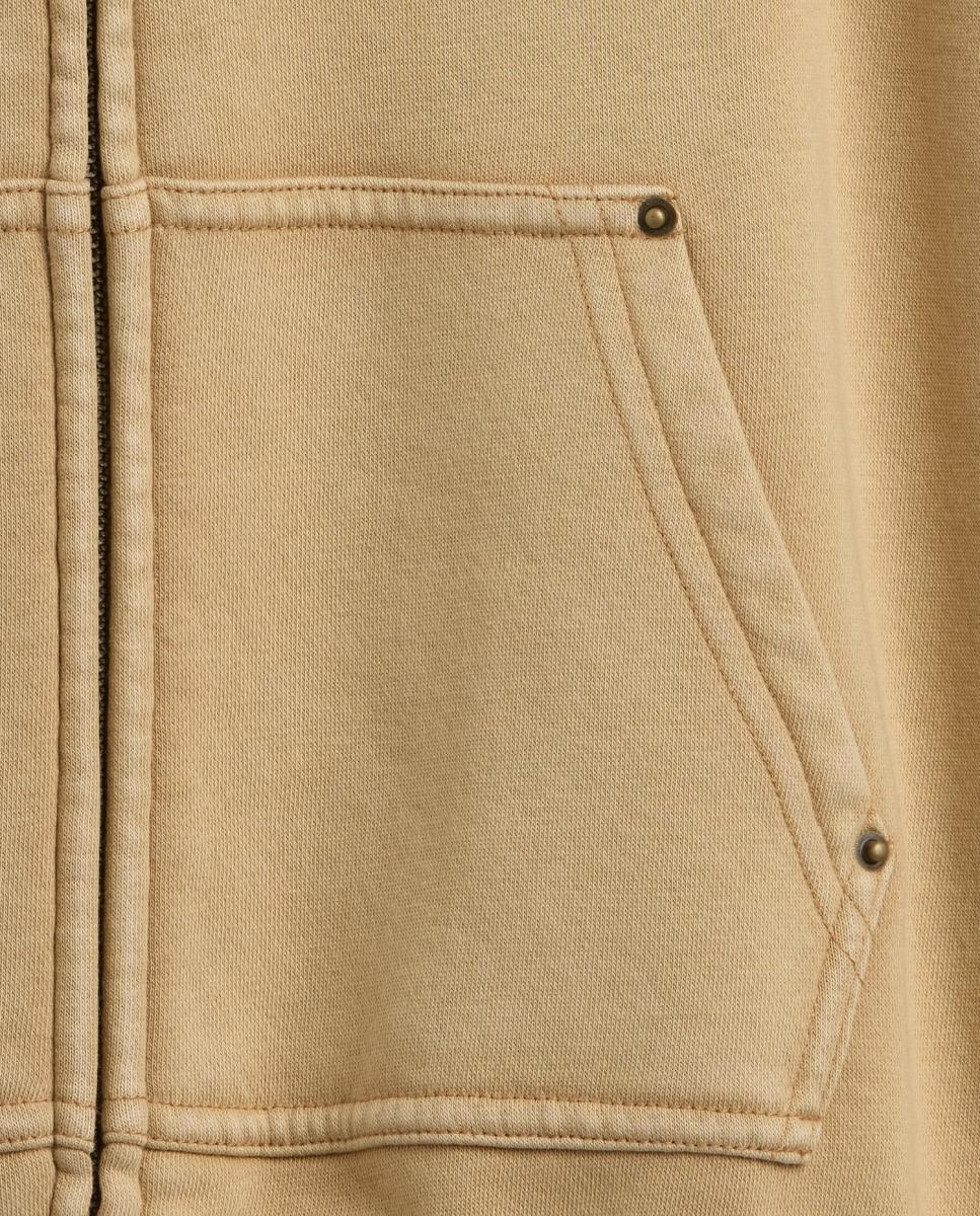 Sweatshirt Relaxed Fit com Capuz e Fecho de Correr Gap Camel-5