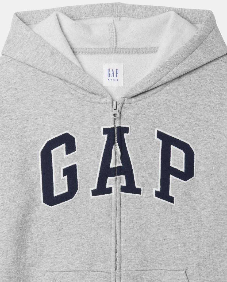 Sudadera de niño básica con capucha y cremallera - Gap - Gris claro Gris claro-3