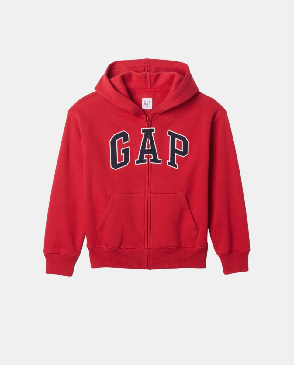 Imagen 0 de Sudadera de niño básica con capucha y cremallera Rojo