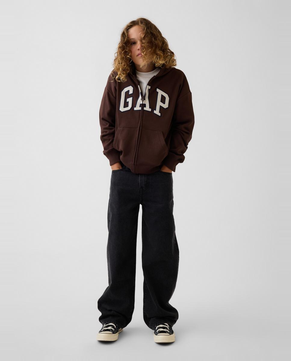Sudadera de niño con capucha y cremallera - Gap - Marrón Marrón-4