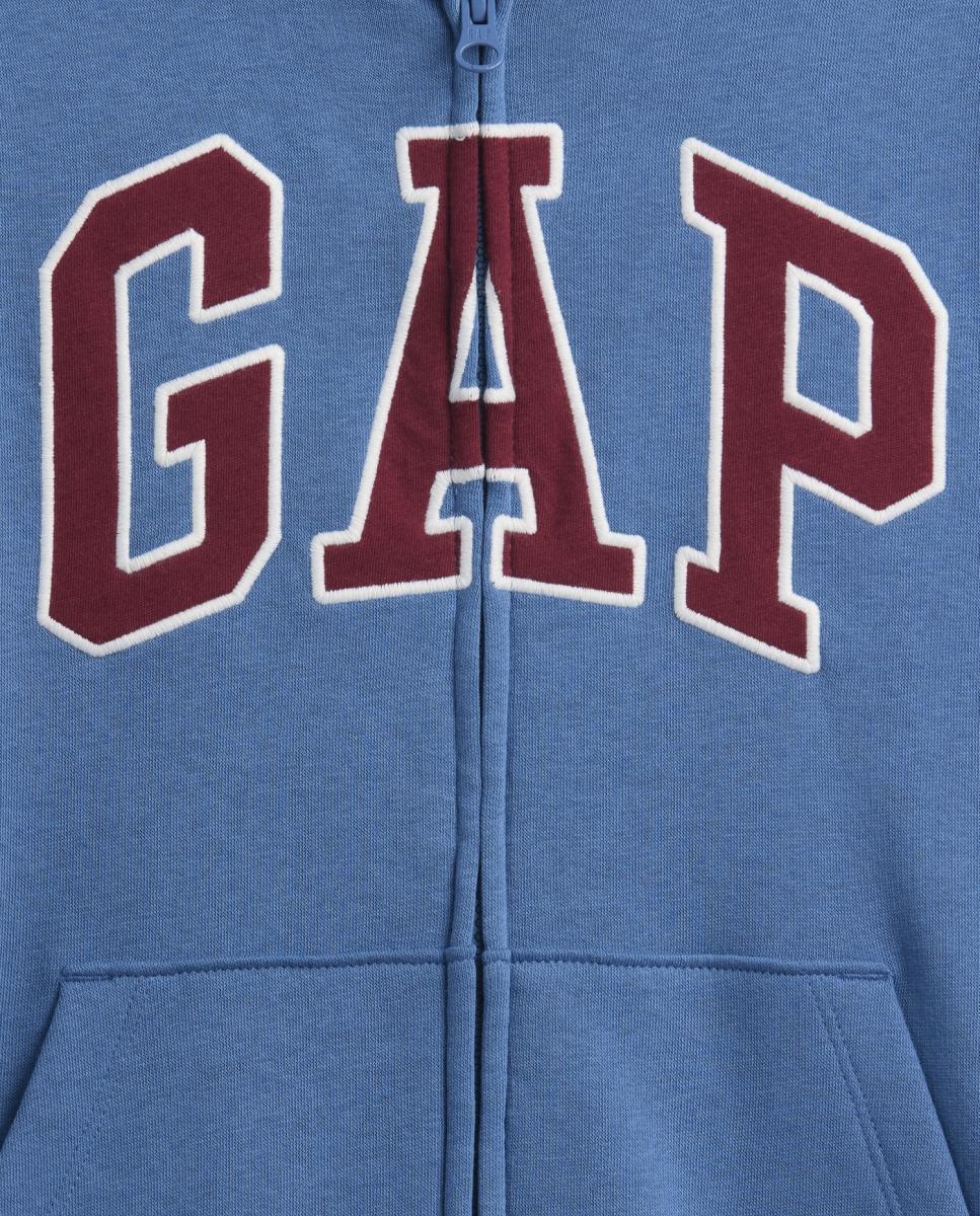 Sweatshirt com Capuz e Fecho de Correr Azul-5