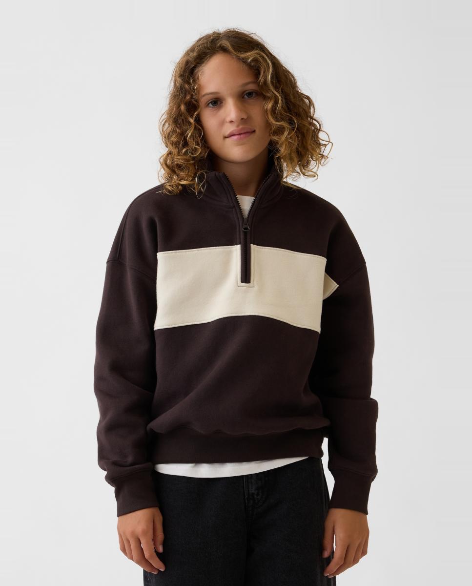 Imagen 0 de Sudadera de niño básica relaxed fit Marrón