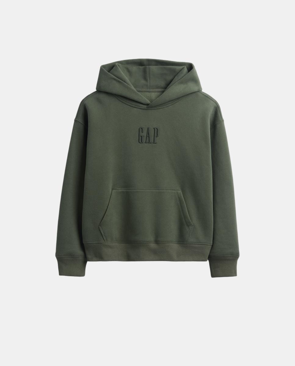 Sweatshirt com Capuz e Bolso Canguru Verde-5