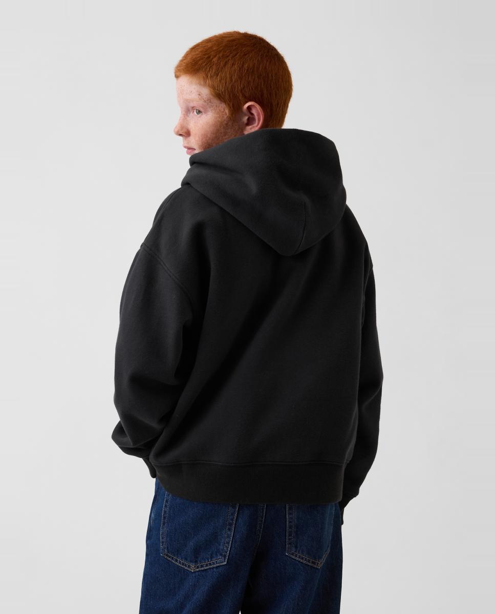 Sweatshirt com Capuz e Bolso Canguru Cinzento-escuro-2