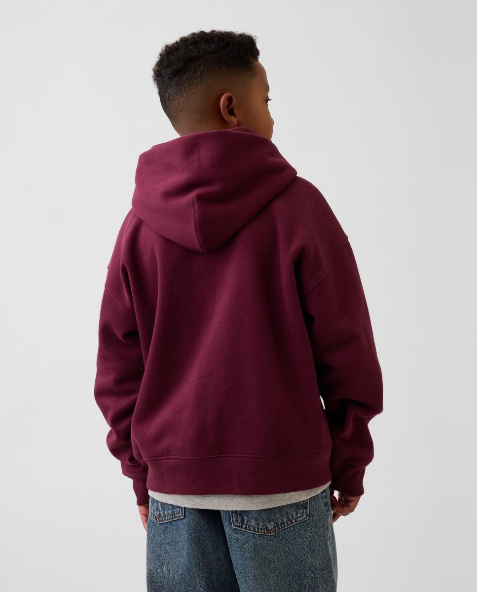 Sweatshirt com Capuz e Bolso Canguru Vermelho-3