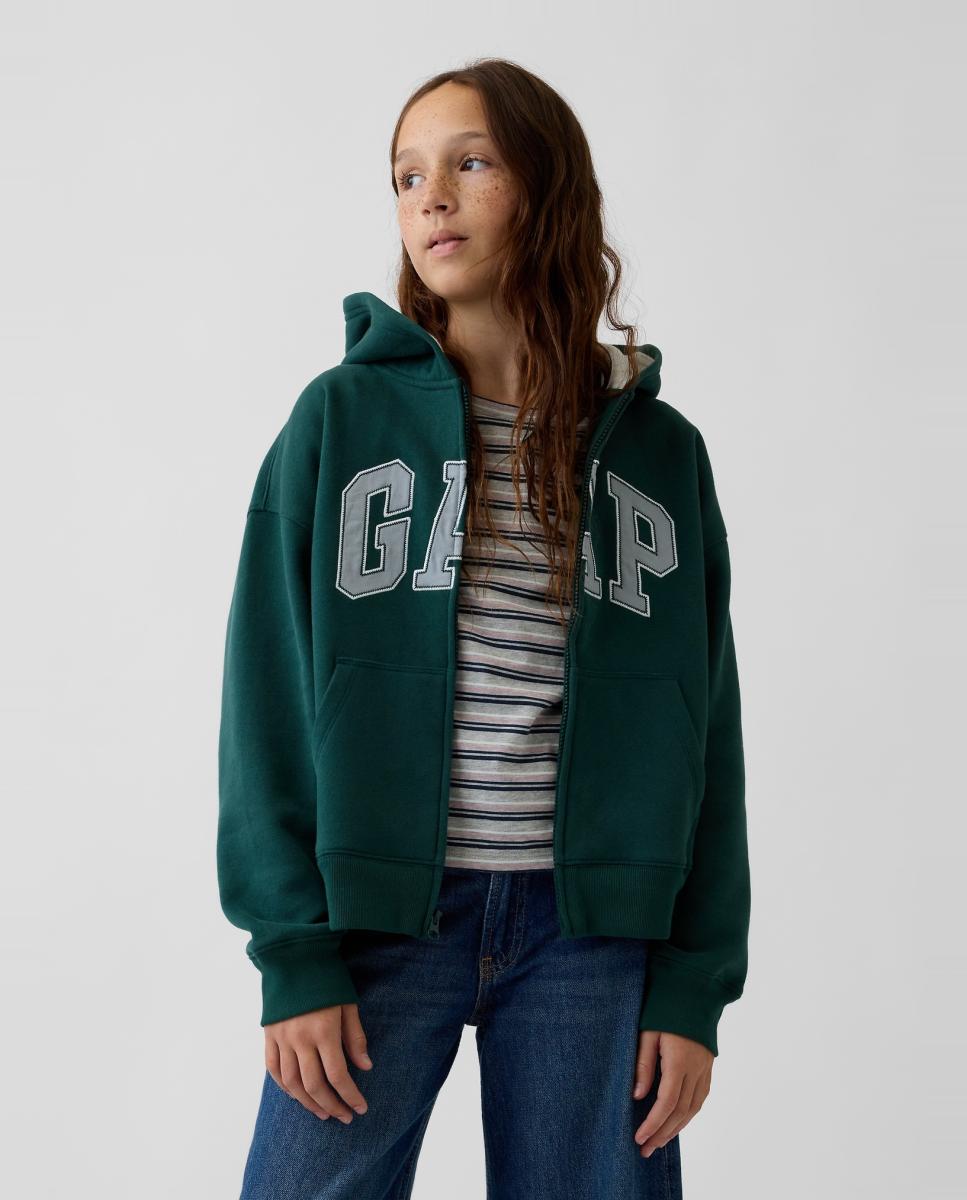 Sweatshirt Lisa com Capuz Verde-escuro-2