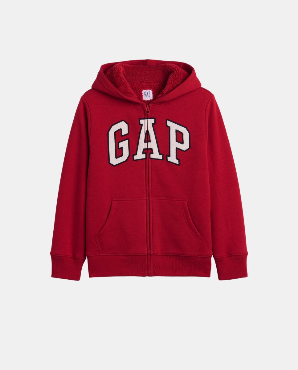 Sweatshirt Aberta com Capuz Vermelho-2