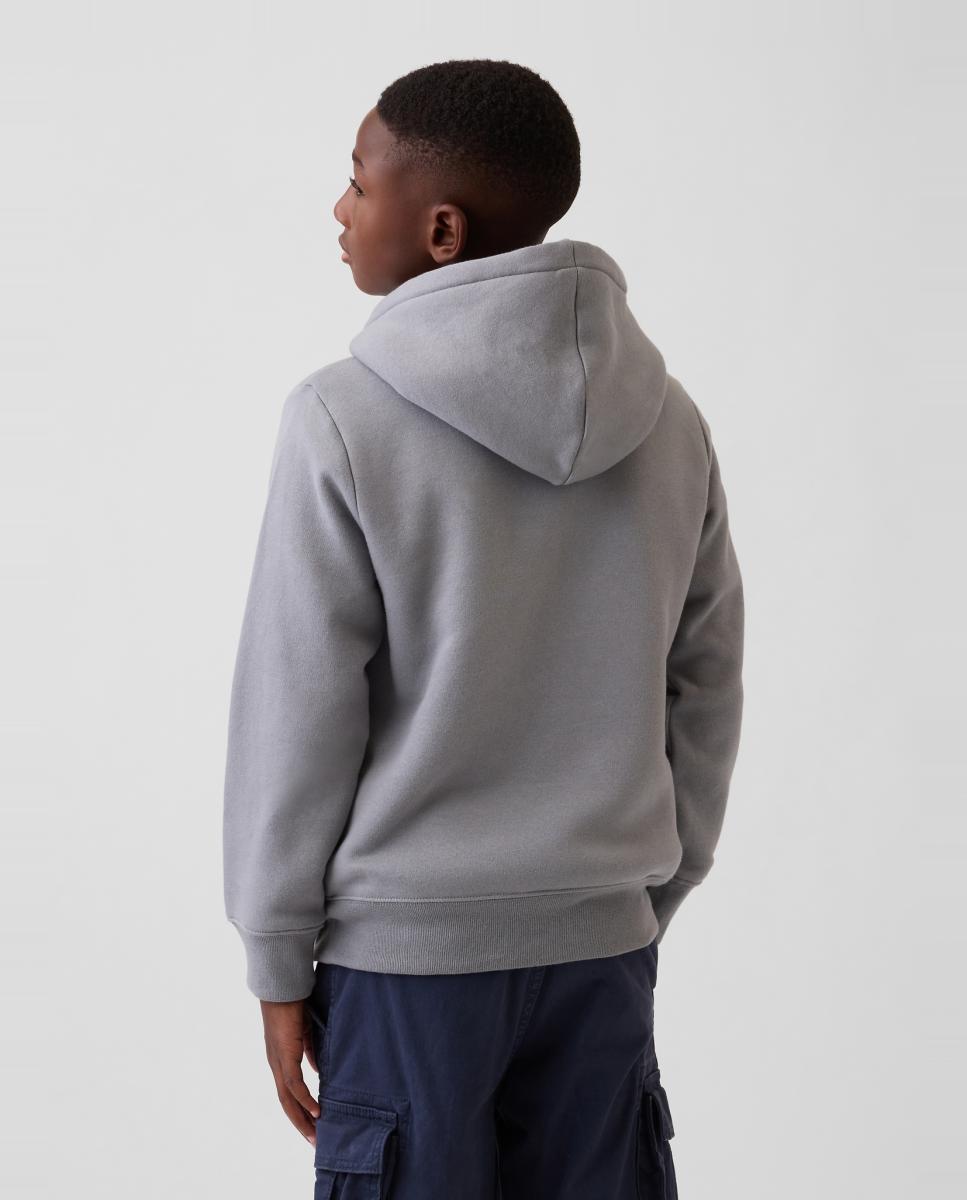 Sudadera de niño básica con capucha y cremallera - Gap - Gris Gris-2