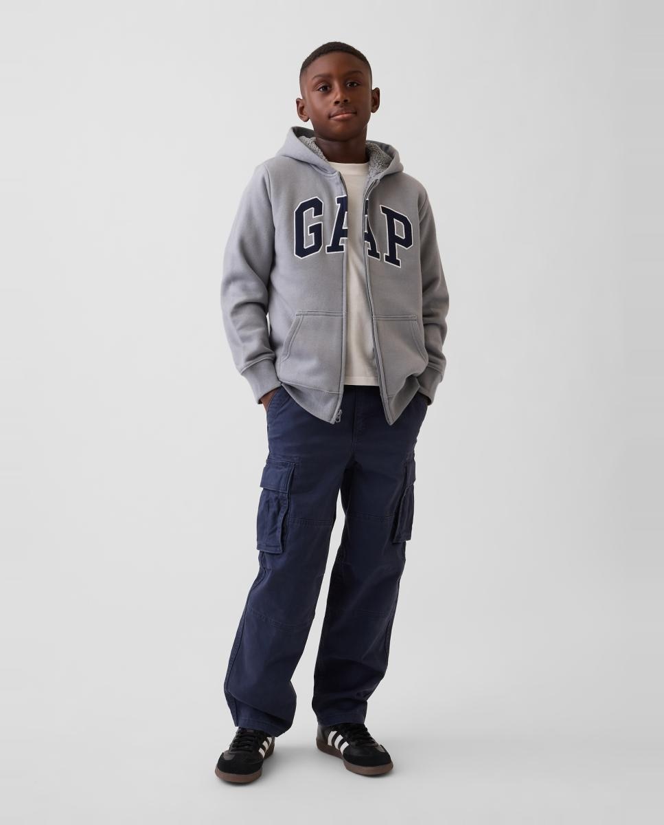 Sudadera de niño básica con capucha y cremallera - Gap - Gris Gris-3
