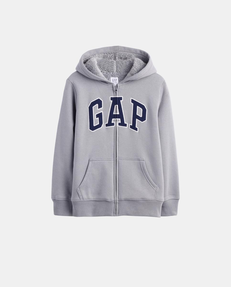 Sudadera de niño básica con capucha y cremallera - Gap - Gris Gris-4