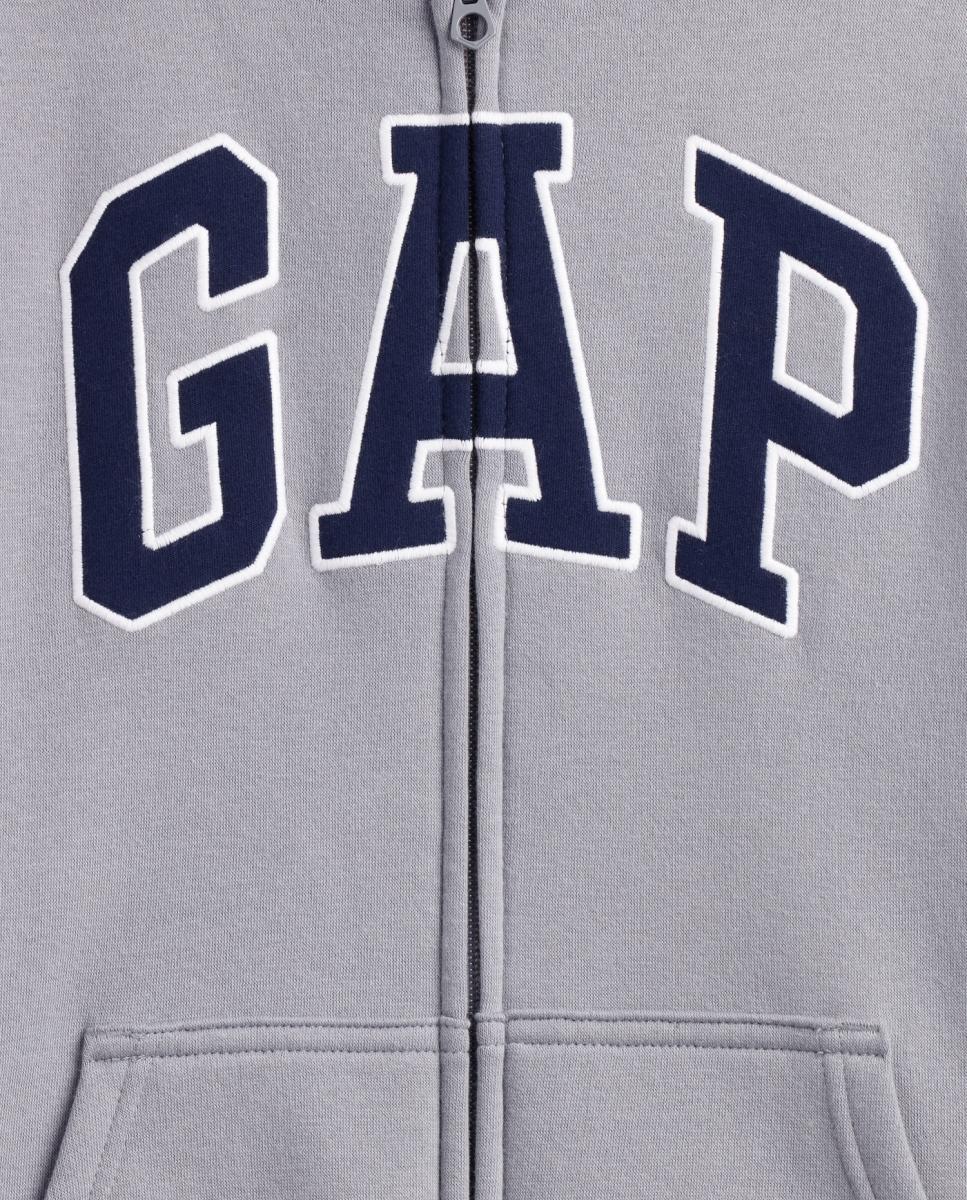 Sudadera de niño básica con capucha y cremallera - Gap - Gris Gris-5