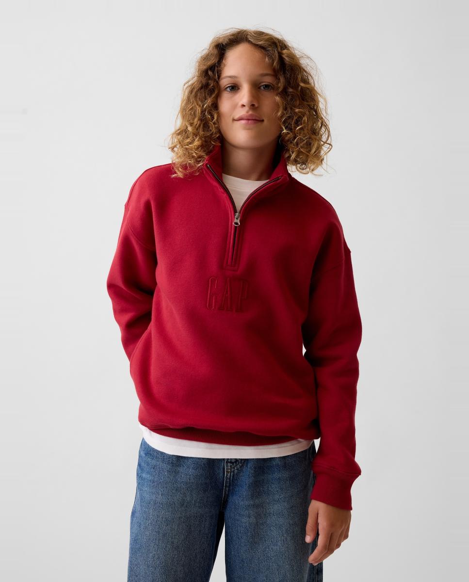 Imagen 1 de Sudadera de niño sin capucha cuello con cierre de cremallera - Gap - Rojo Rojo