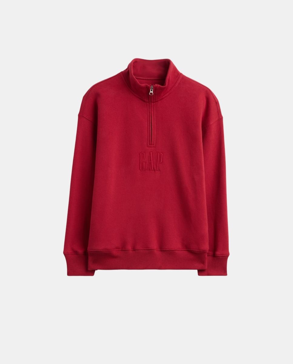 Imagen 4 de Sudadera de niño sin capucha cuello con cierre de cremallera - Gap - Rojo Rojo
