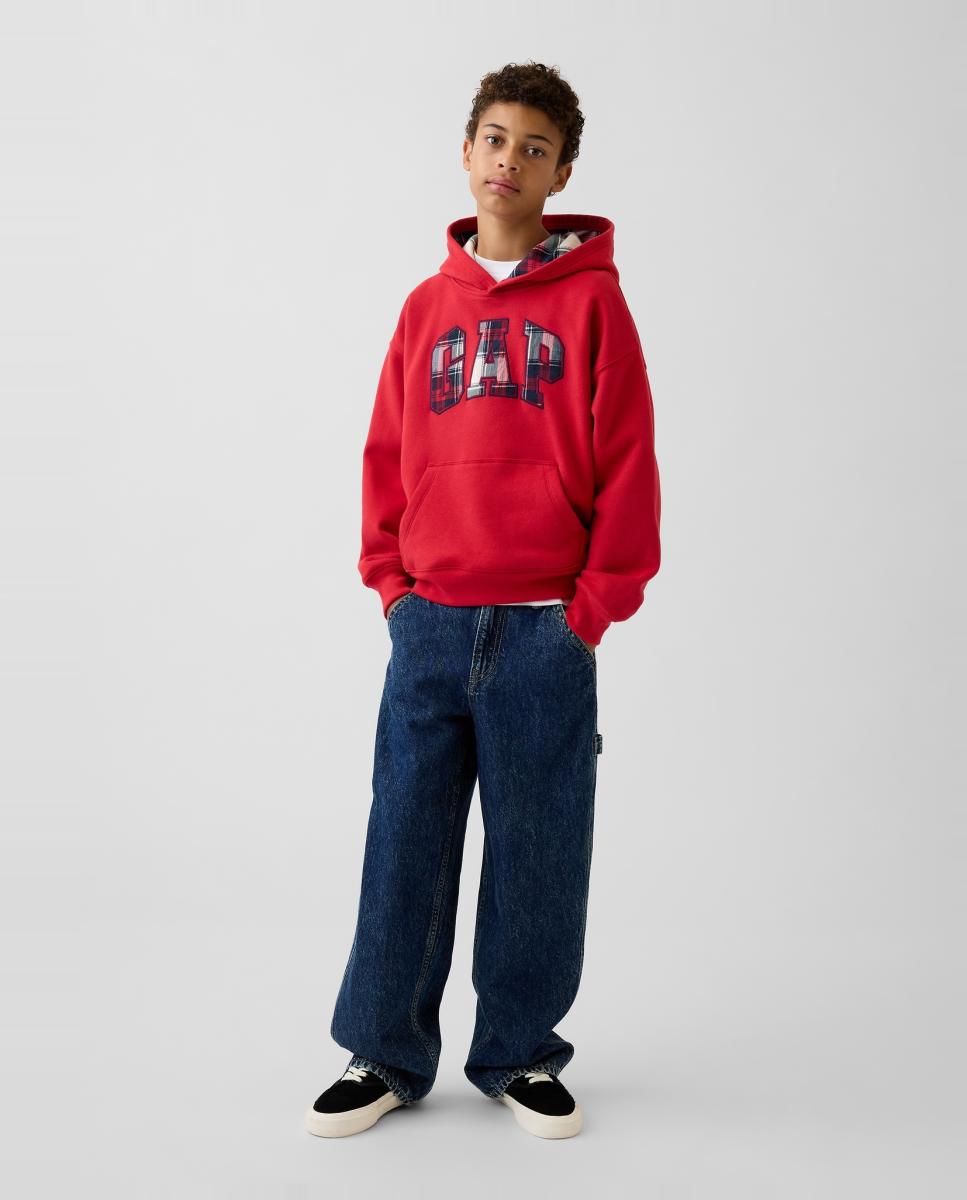 Imagen 3 de Sudadera de niño con capucha y bolsillo estilo canguro - Gap - Rojo Rojo