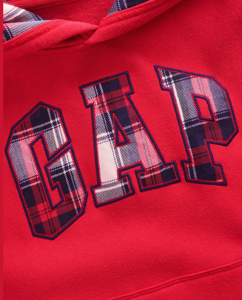 Imagen 5 de Sudadera de niño con capucha y bolsillo estilo canguro - Gap - Rojo Rojo