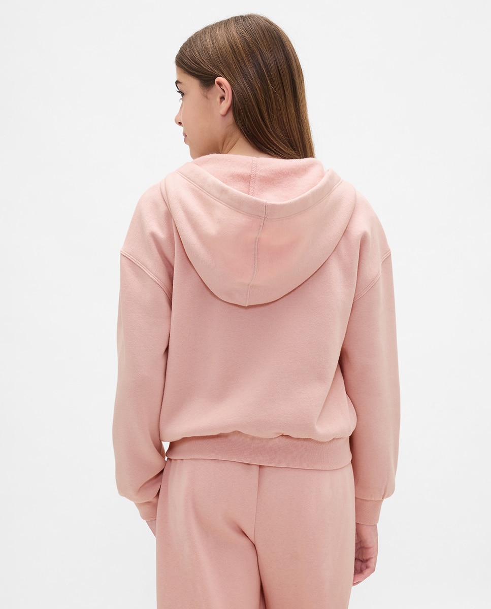 Sweatshirt com Capuz e Logótipo Rosa-2