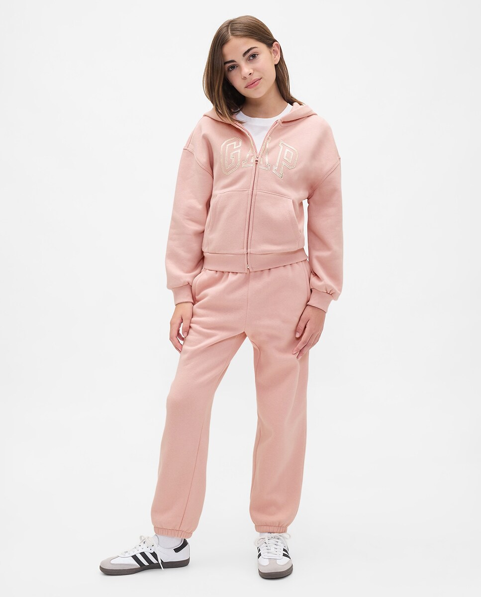 Sweatshirt de menina com logótipo Rosa-3