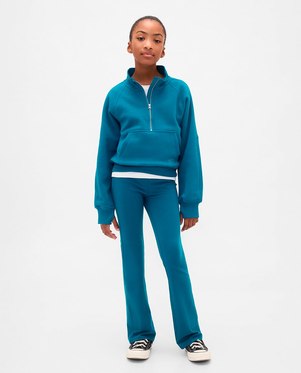 Pullover com Meio Fecho de Correr Azul-3