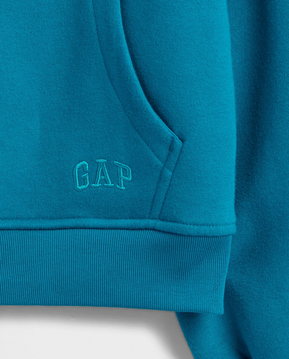 Pullover com Meio Fecho de Correr Azul-6