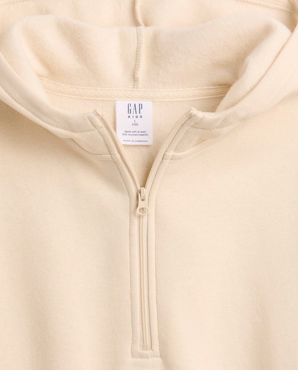 Sweatshirt de Forro Polar com Fecho de Correr Parcial Natural-3