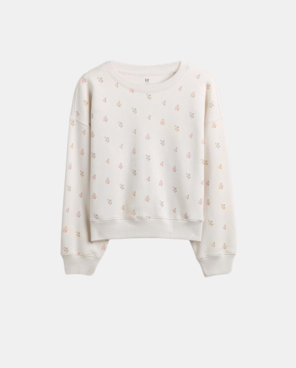 Sweatshirt de Felpa Suave Relaxed Fit Gap Branco-1