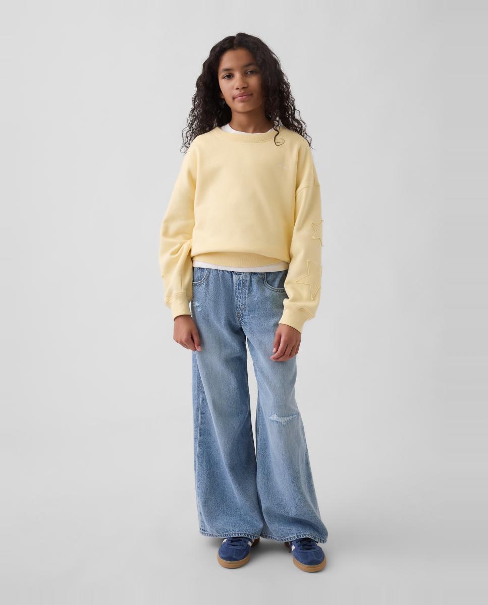 Sweatshirt de Felpa Suave Relaxed Fit Gap Amarelo-4