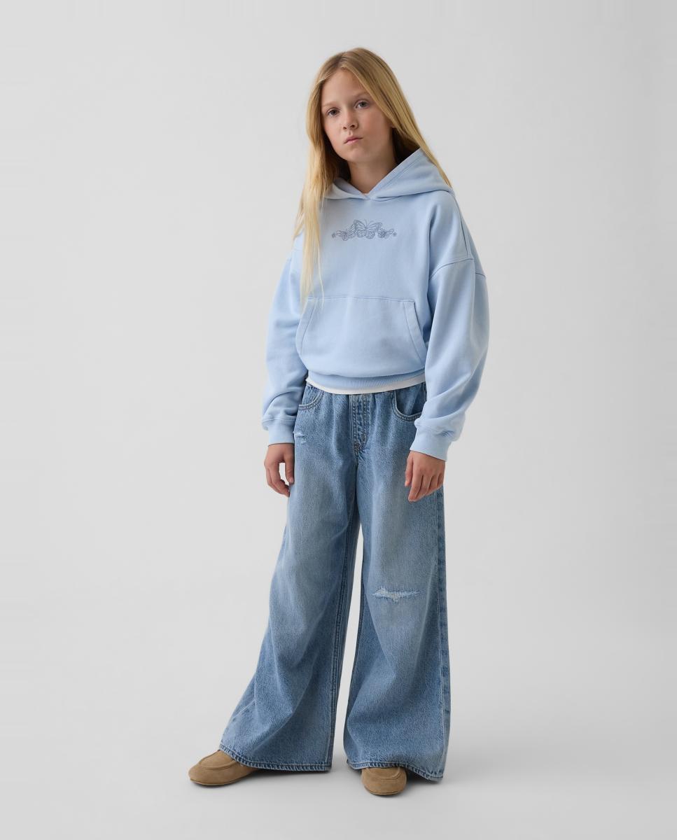 Sweatshirt de Algodão Suave Relaxed Fit Gap Azul-4