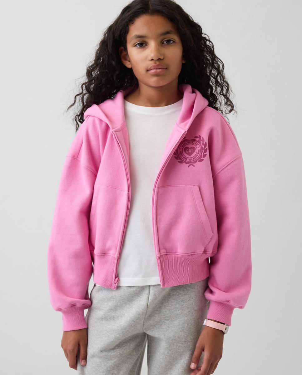 Sweatshirt de Felpa Básica com Capuz Gap Rosa-1