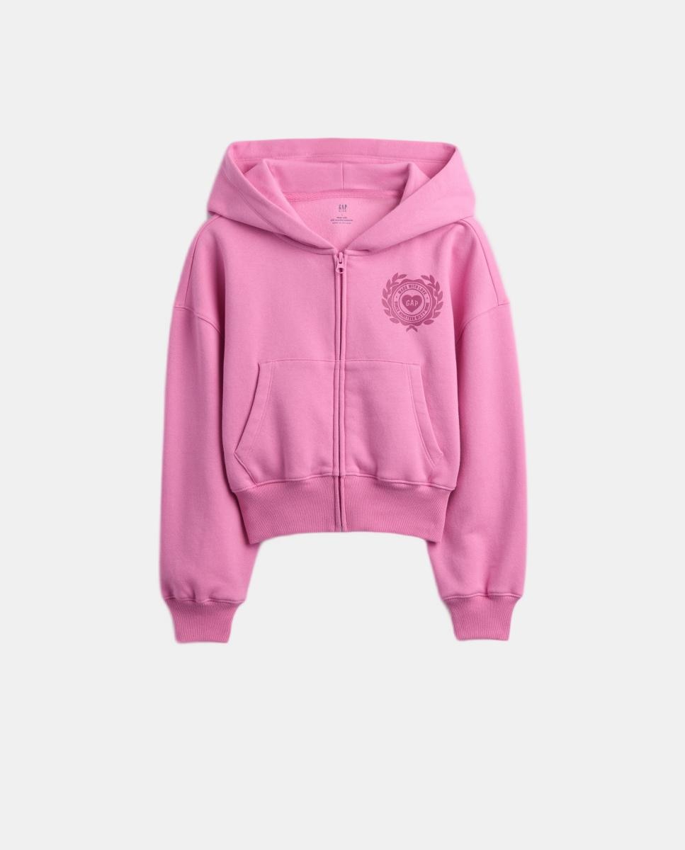 Sweatshirt de Felpa Básica com Capuz Gap Rosa-2