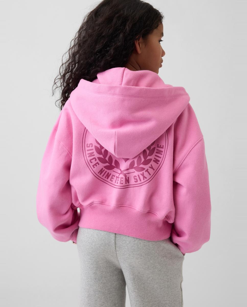 Sweatshirt de Felpa Básica com Capuz Gap Rosa-3