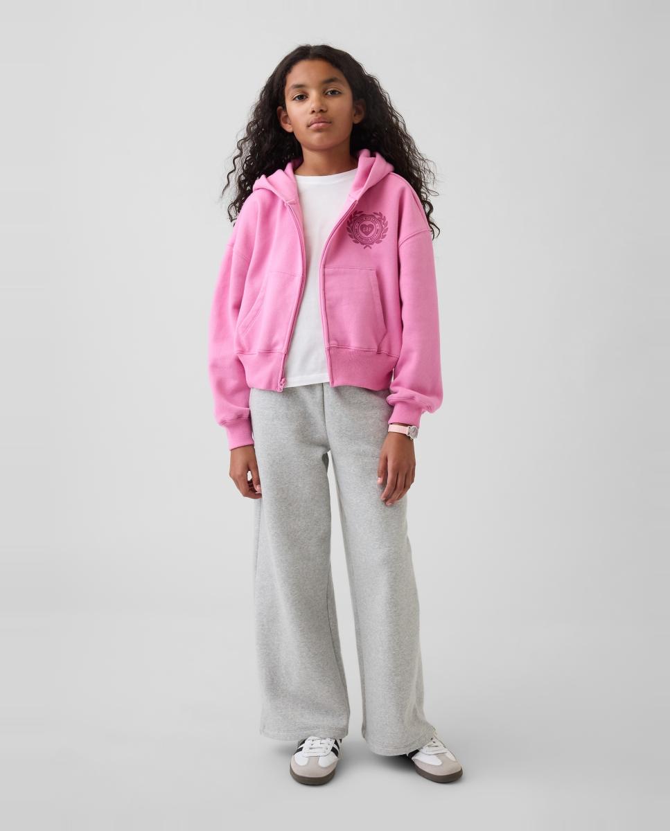 Sweatshirt de Felpa Básica com Capuz Gap Rosa-4
